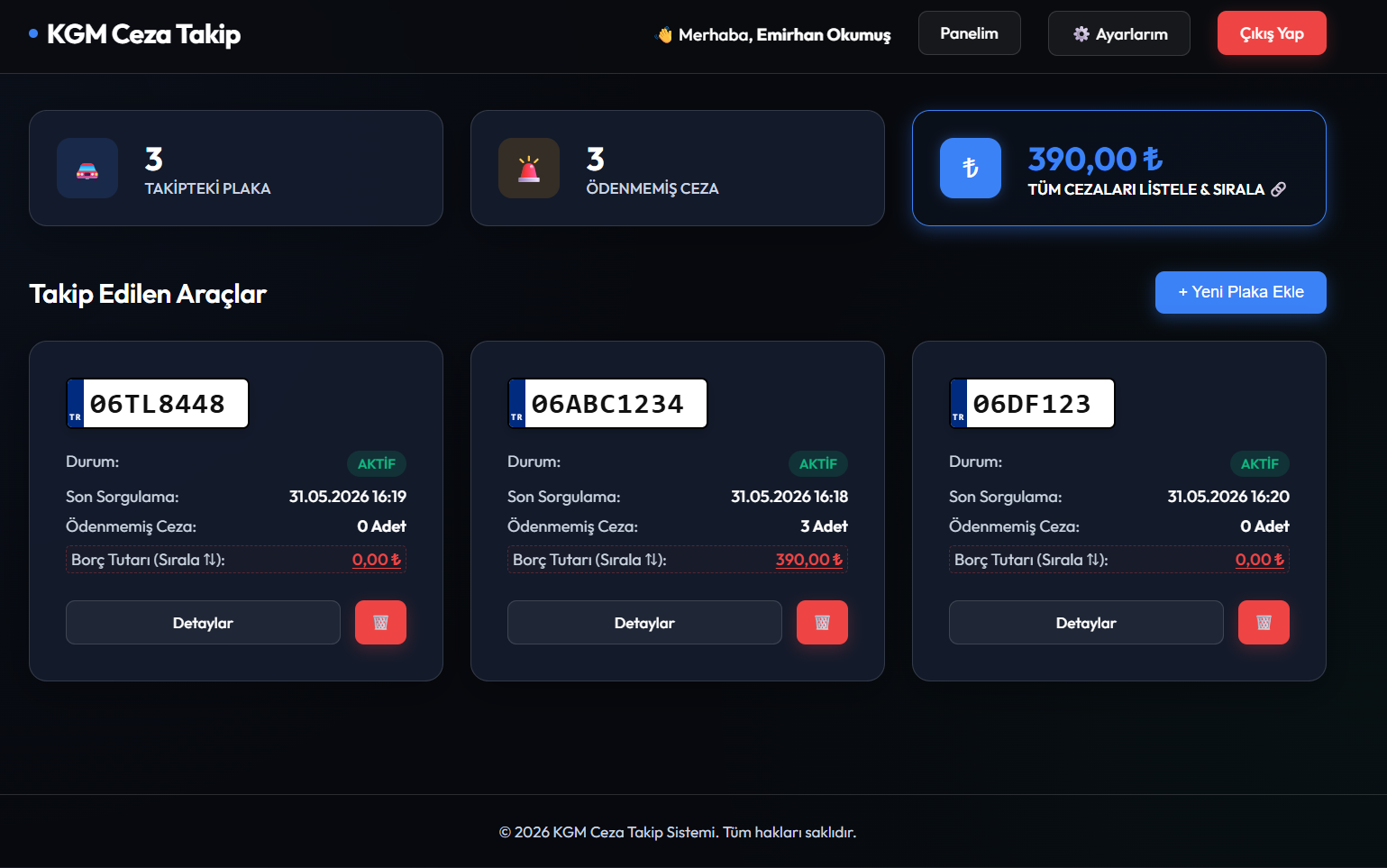 KGM İhlal Takip Dashboard